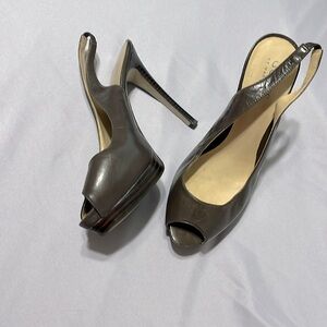 Brown Guess Peep Toe Platforms